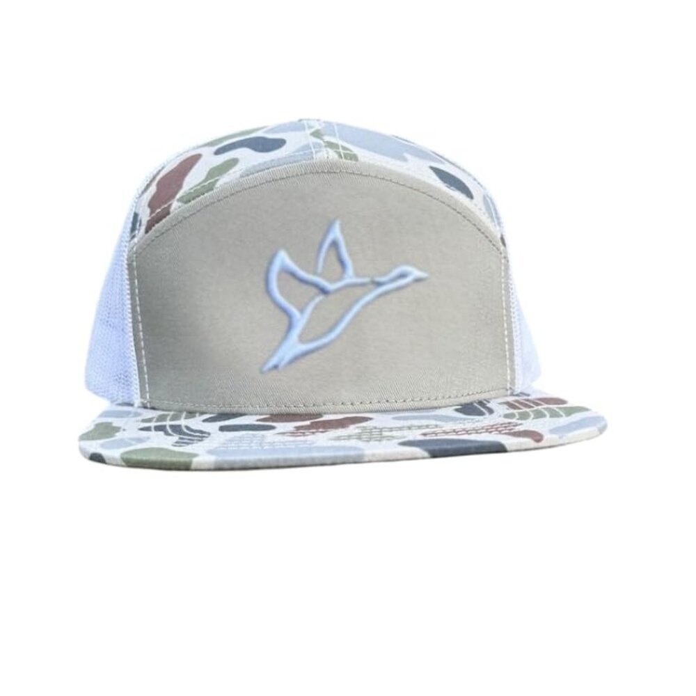 7-Panel Trucker Hat Snapback Structured Mesh Back… - image 1